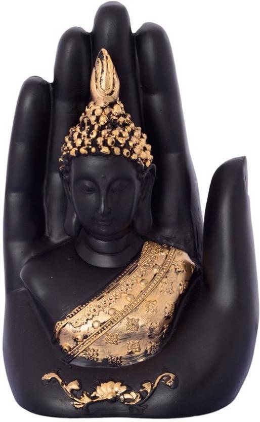 Golden Handcrafted Buddha Palm Decorative Showpiece