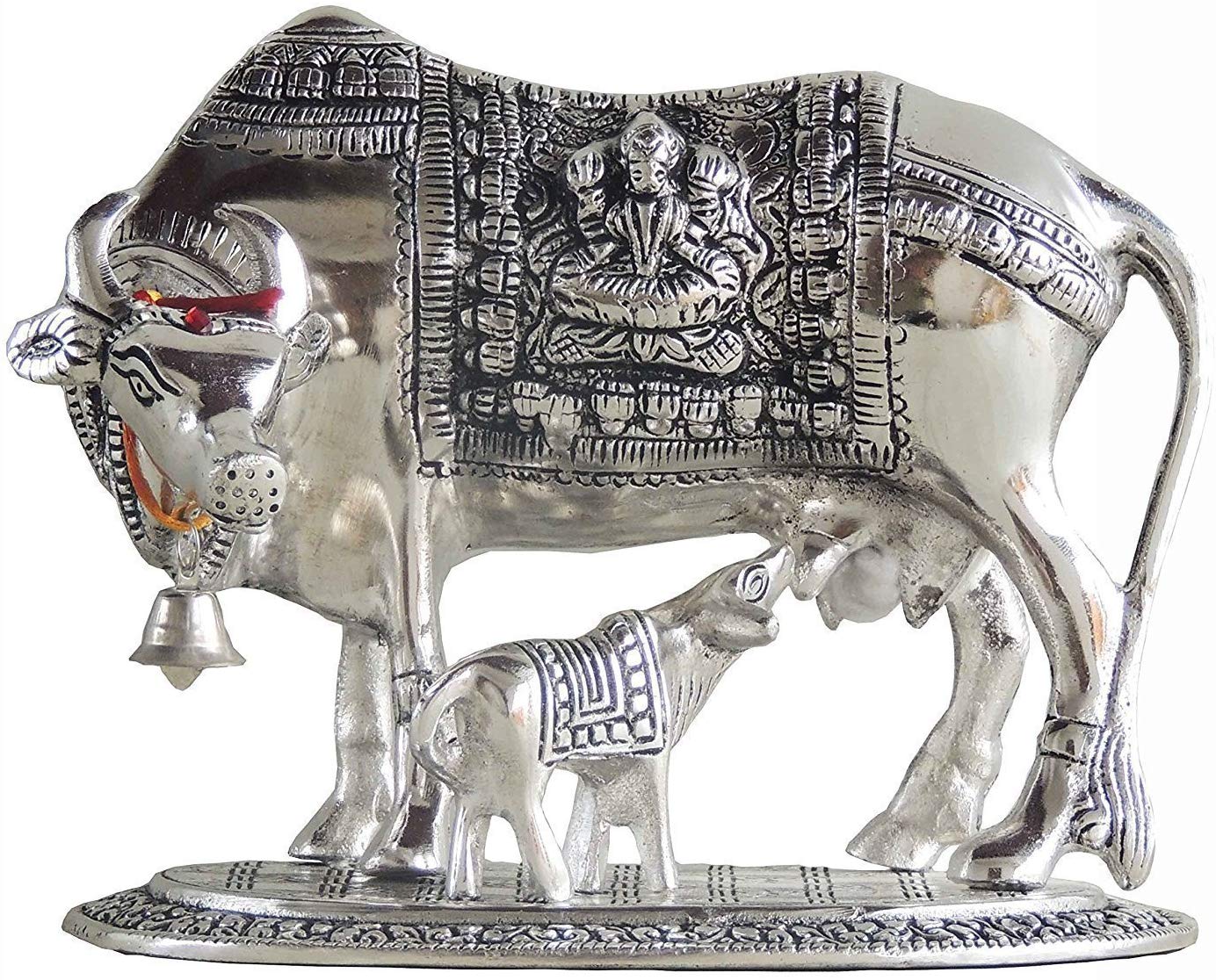 Gargi Handicraft Sliver Cow with calf/handicraft/ God