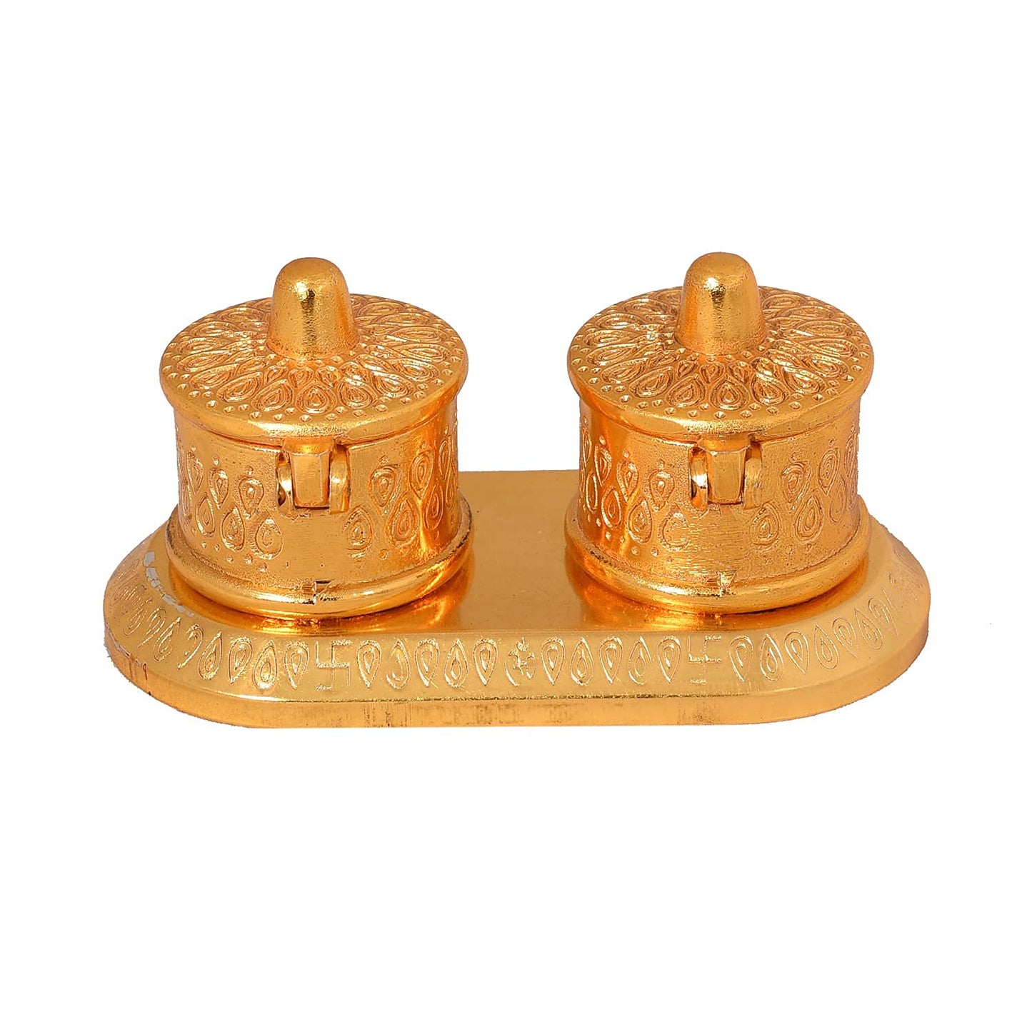 Gargi Handicraft Metal Sindoor Dani/ Sindoor Box for Pujan/ Roli Chawal Holder/ Roli Akshat Box