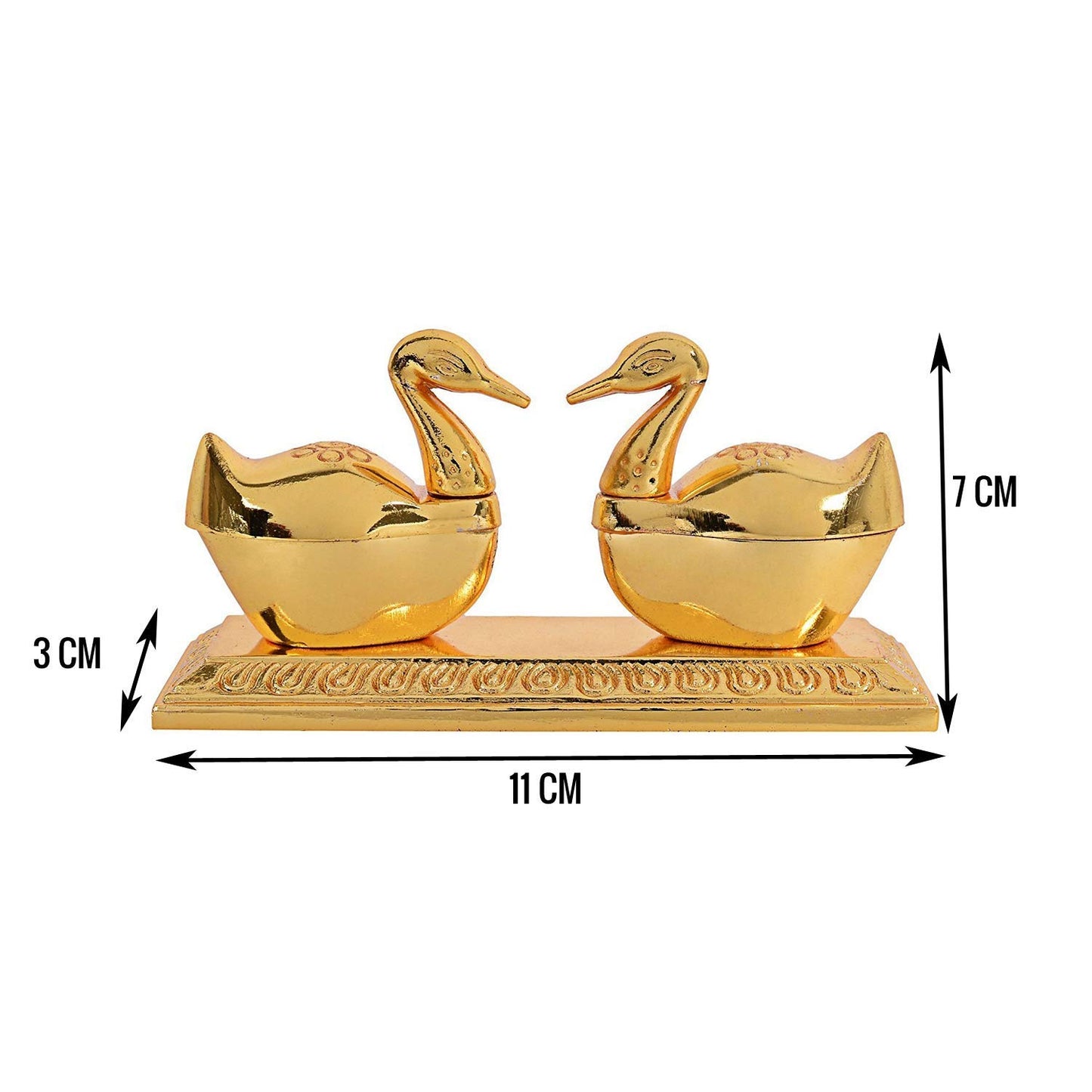 Sindoor dani/ Metal Sindur Dibbi / Swan Roli Chawal Box