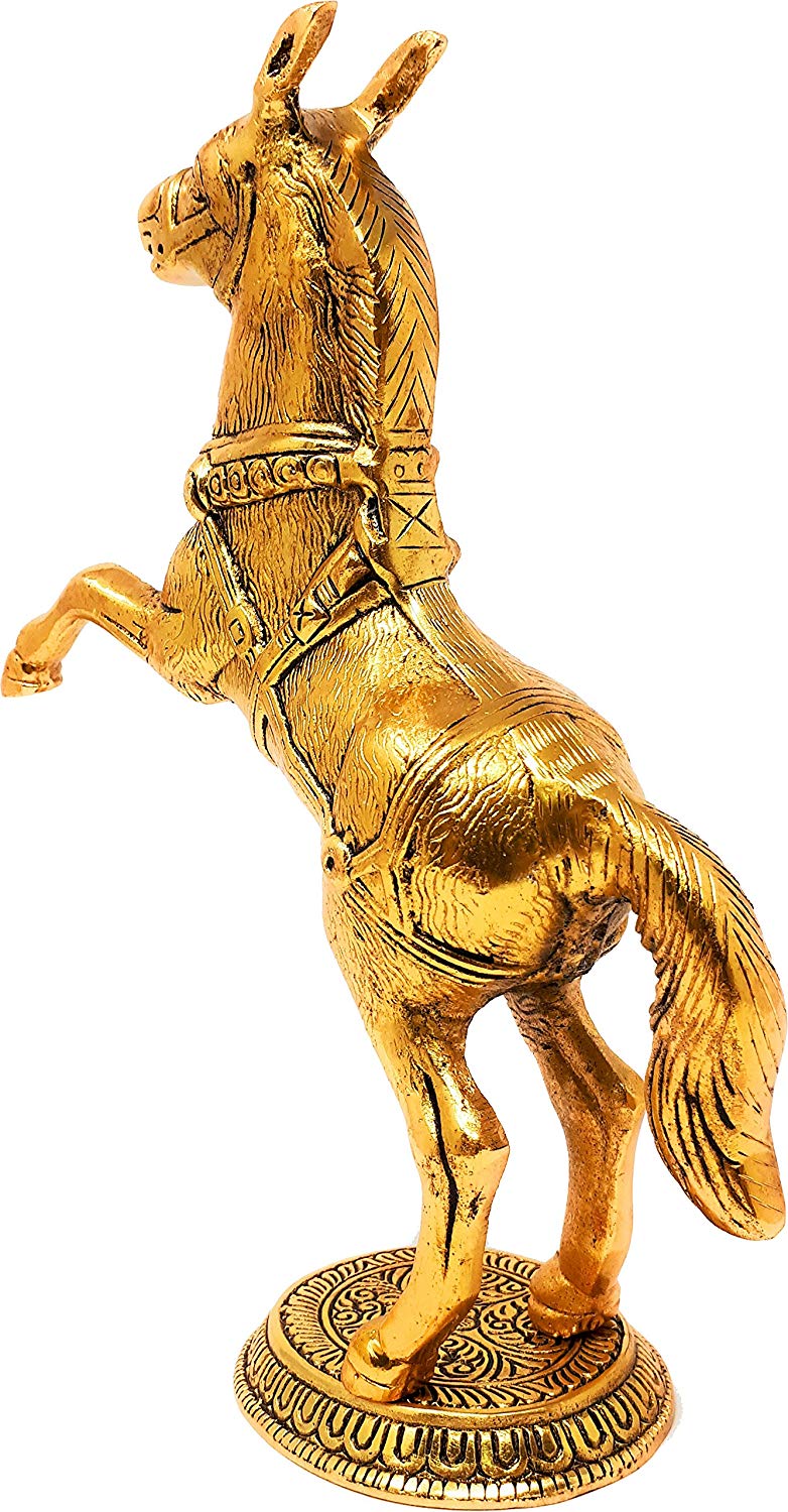 Gargi Handicraft Golden Jumping Horse/ Office Décor / Table top Décor