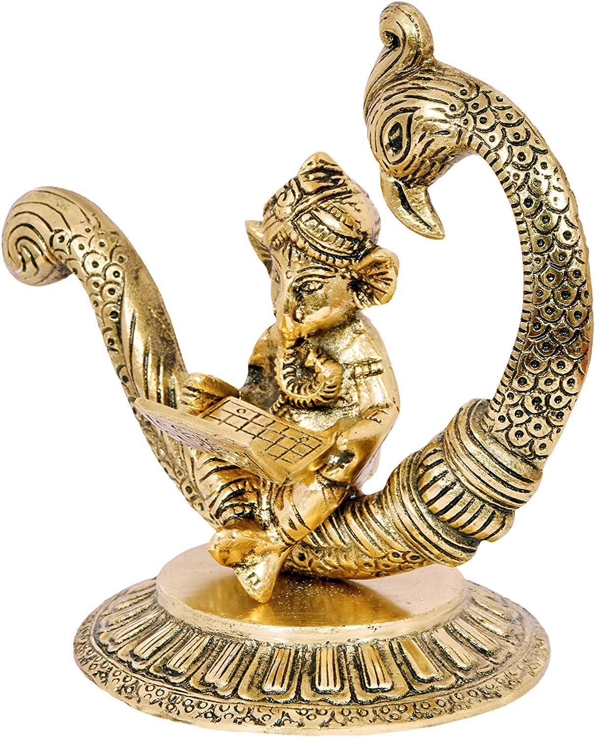 Gargi Handicraft Mayur Laptop Gansha, Mayur Gansh, Antique Ganpati