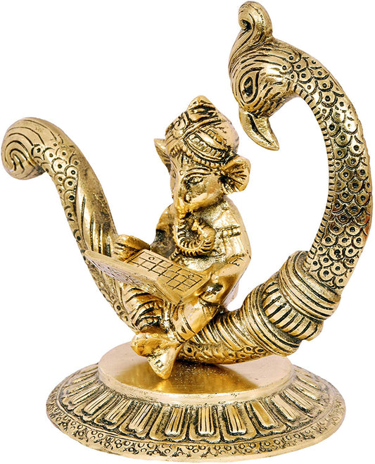 Gargi Handicraft Mayur Laptop Gansha, Mayur Gansh, Antique Ganpati