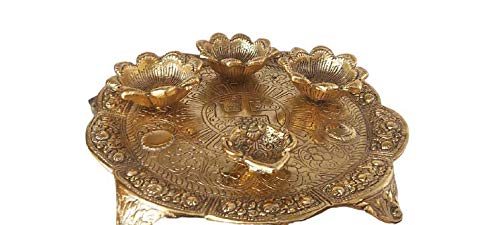 Gargi Handicraft Metal Pooja Thali/ Navratri Devi pooja Thali/Gift