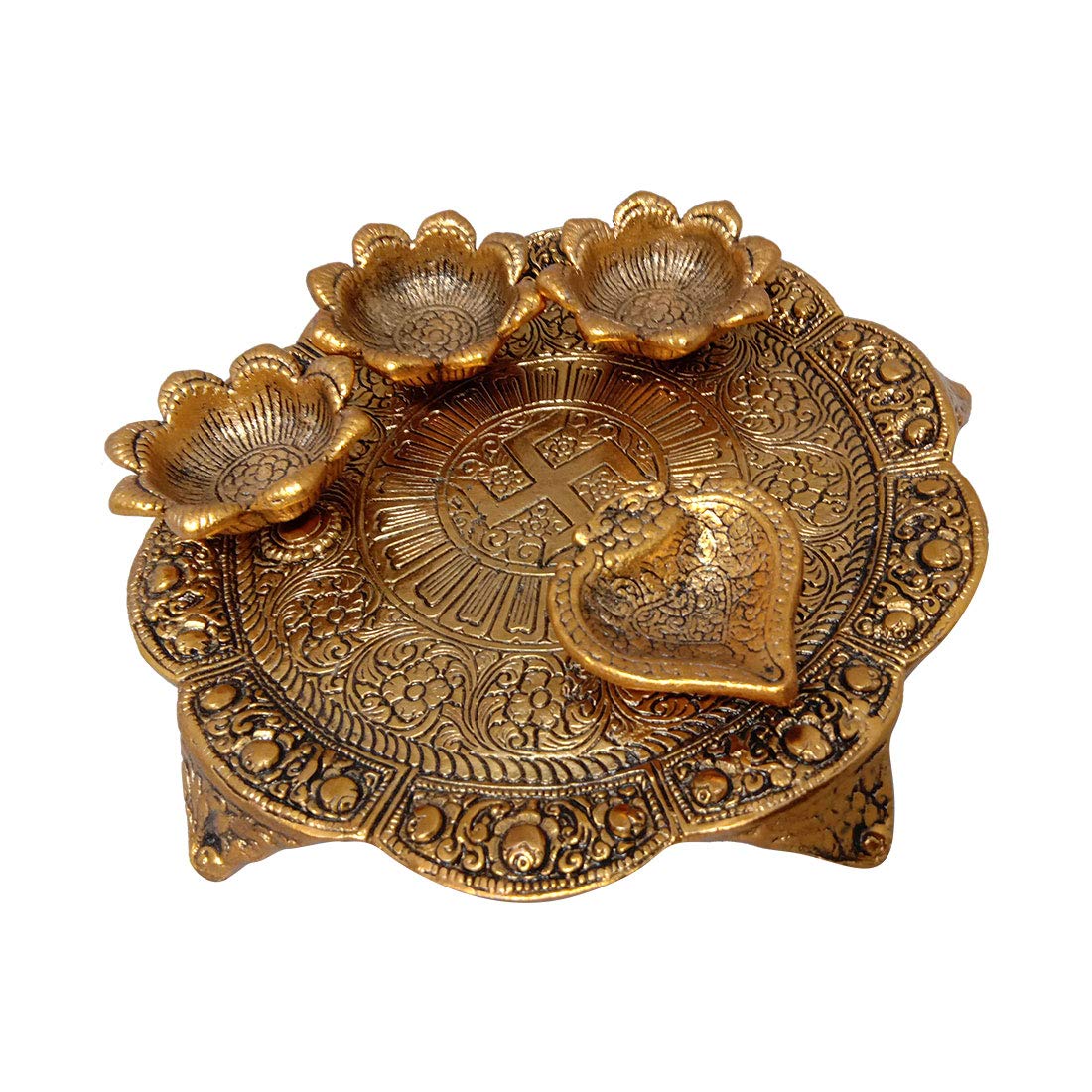 Gargi Handicraft Metal Pooja Thali/ Navratri Devi pooja Thali/Gift