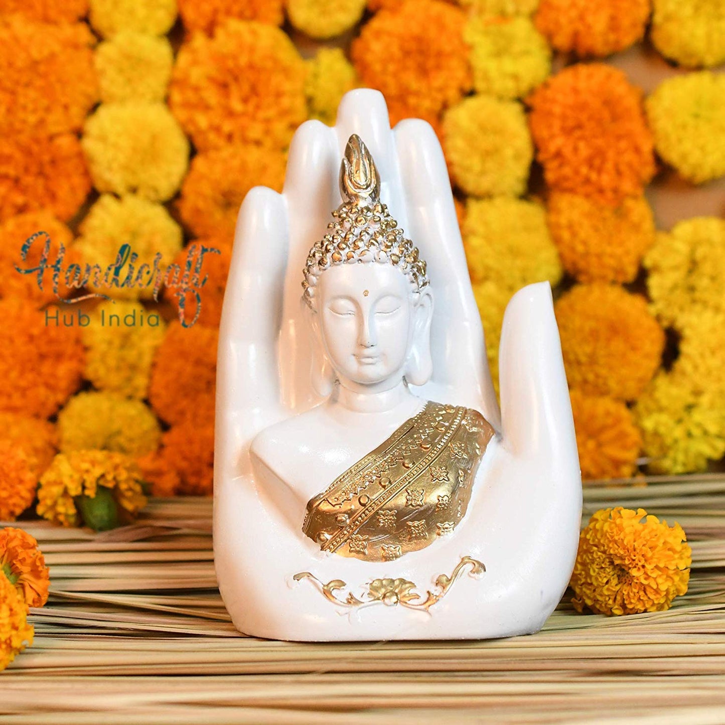 Gargi Handicraft White Plam Buddha