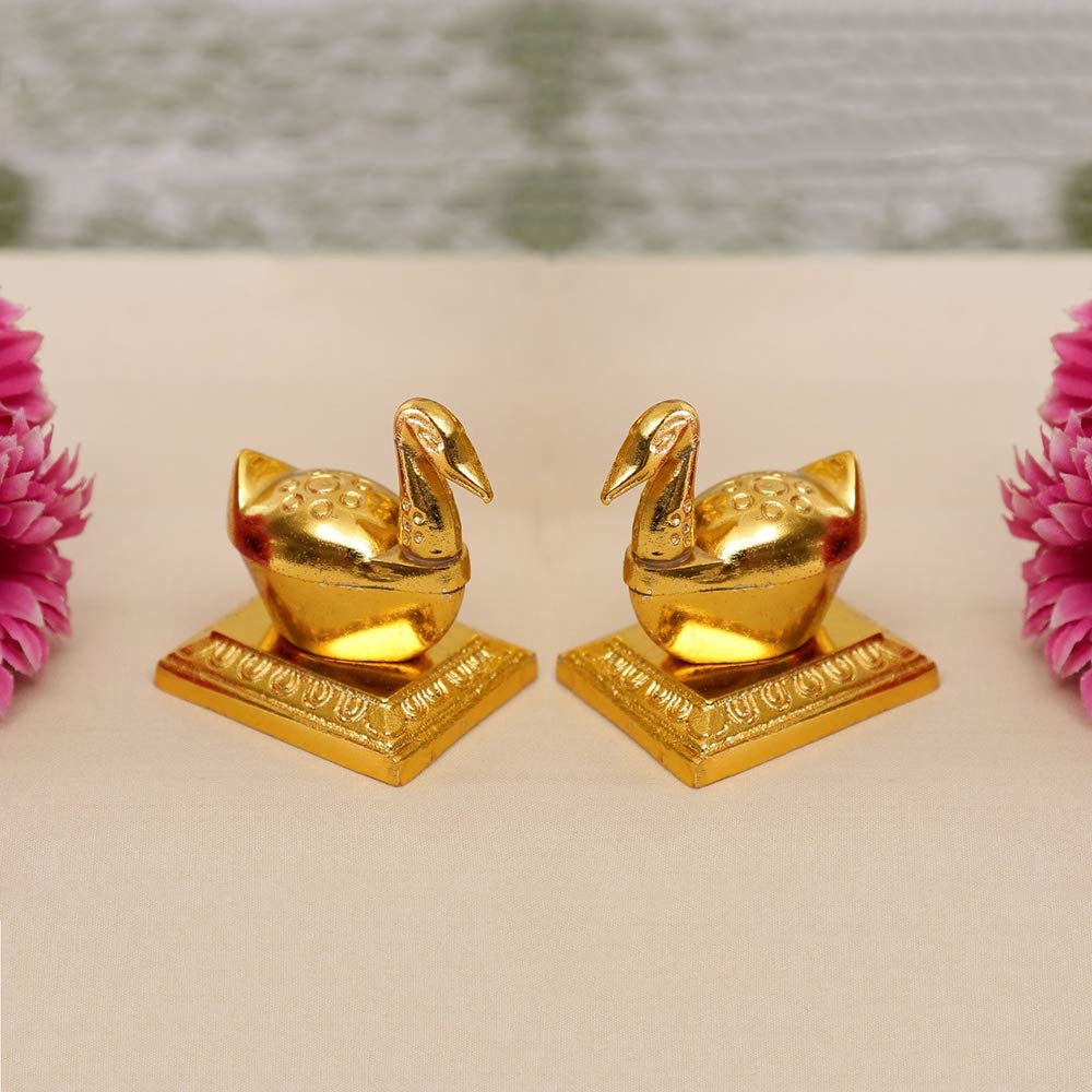 Sindoor dani/ Metal Sindur Dibbi / Swan Roli Chawal Box