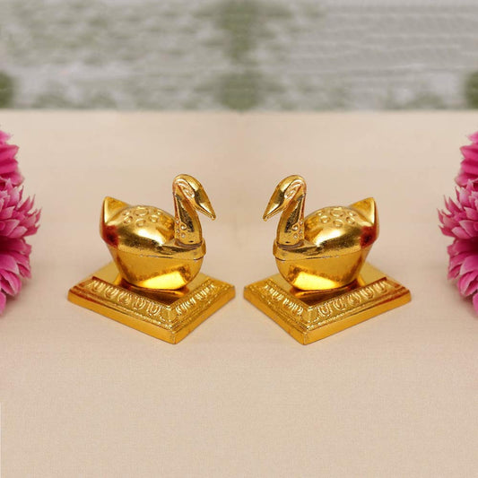 Sindoor dani/ Metal Sindur Dibbi / Swan Roli Chawal Box